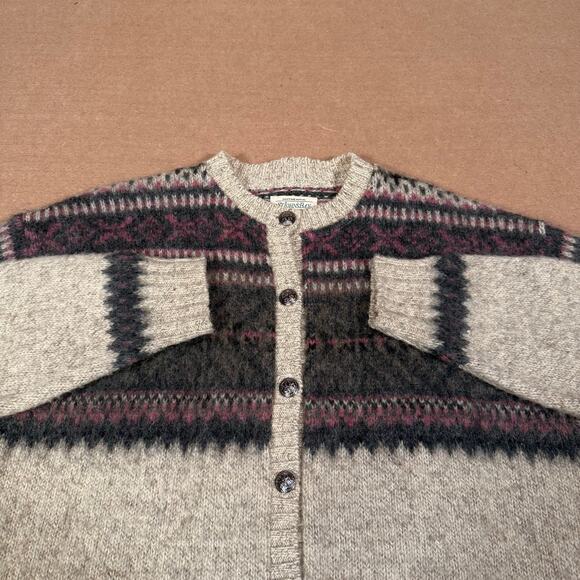 Vintage Wool Blend Striped Button Cardigan Sweater St Johns Bay L Made in USA - Picture 3 of 8